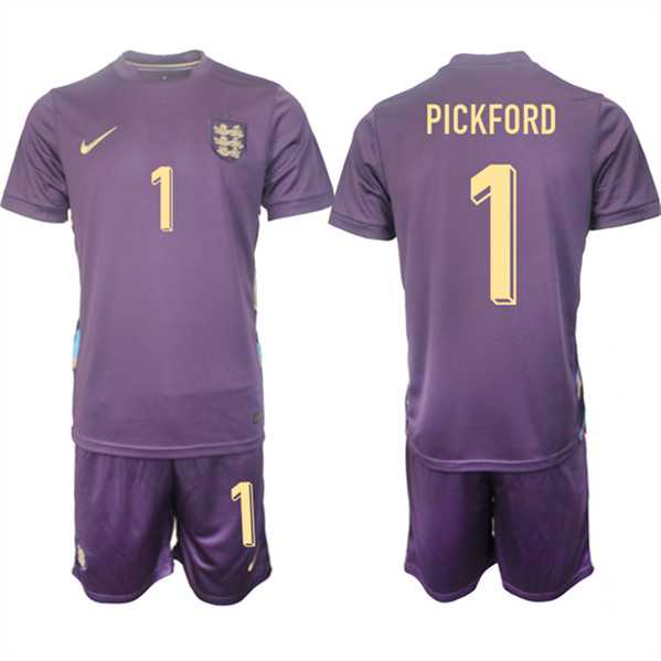 Men's England #1 Jordan Pickford 2024-25 Purple Away Soccer Jersey Suit,We sell and wholesale Men's England #1 Jordan Pickford 2024-25 Purple Away Soccer Jersey Suit on line form chian!